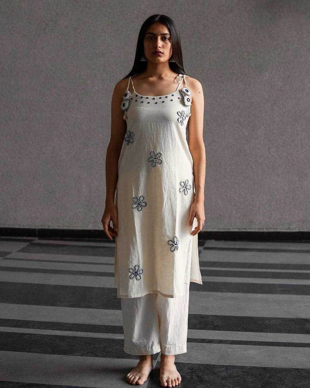 Heavy Roman Silk Mirror Work Sleeveless Kurti - MYLUXURY LANE ENTERPRISE